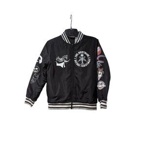 Disney The Nightmare Before Christmas Youth Boy Black Lightweight Bomber Jacket